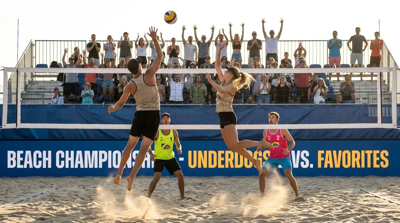 Quotenvarianz Beachvolleyball höher als Hallenvolleyball – Upset-Potenzial durch Zweier-Team-Format