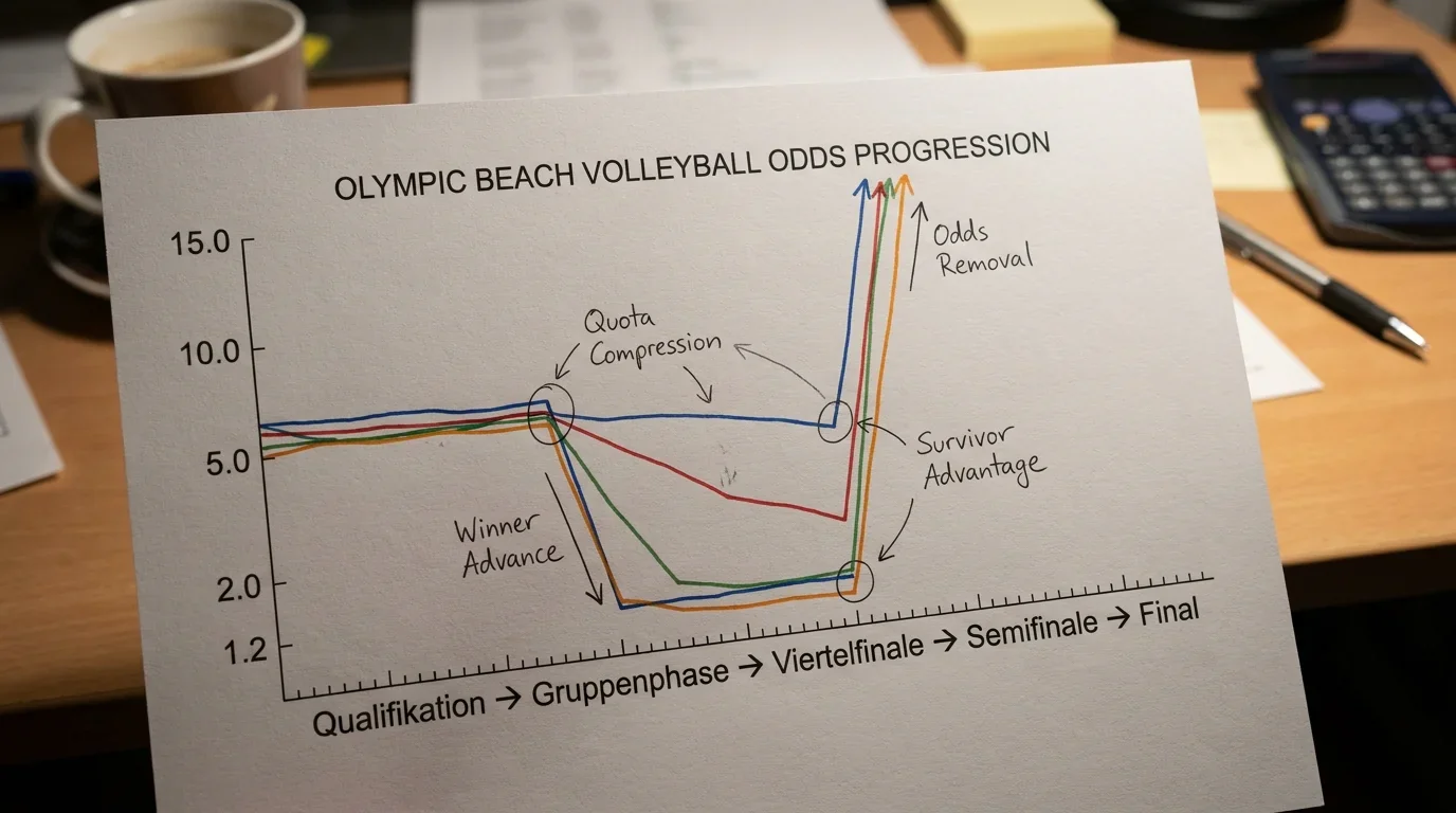 Beachvolleyball Olympia Quotenentwicklung – von Langzeitwetten vor der Qualifikation bis zu Live-Quoten im Viertelfinale