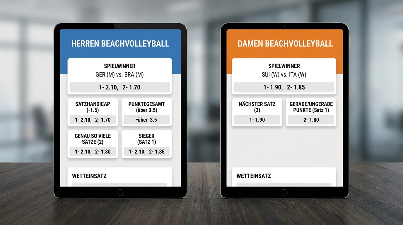 Vergleich Herren- und Damen-Beachvolleyball Märkte – Unterschiede in Markttiefe und Quoten